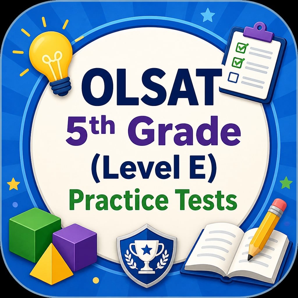 OLSAT 5th Grade (Level E) Practice Tests - Books, Notes, Tests 2026 ...