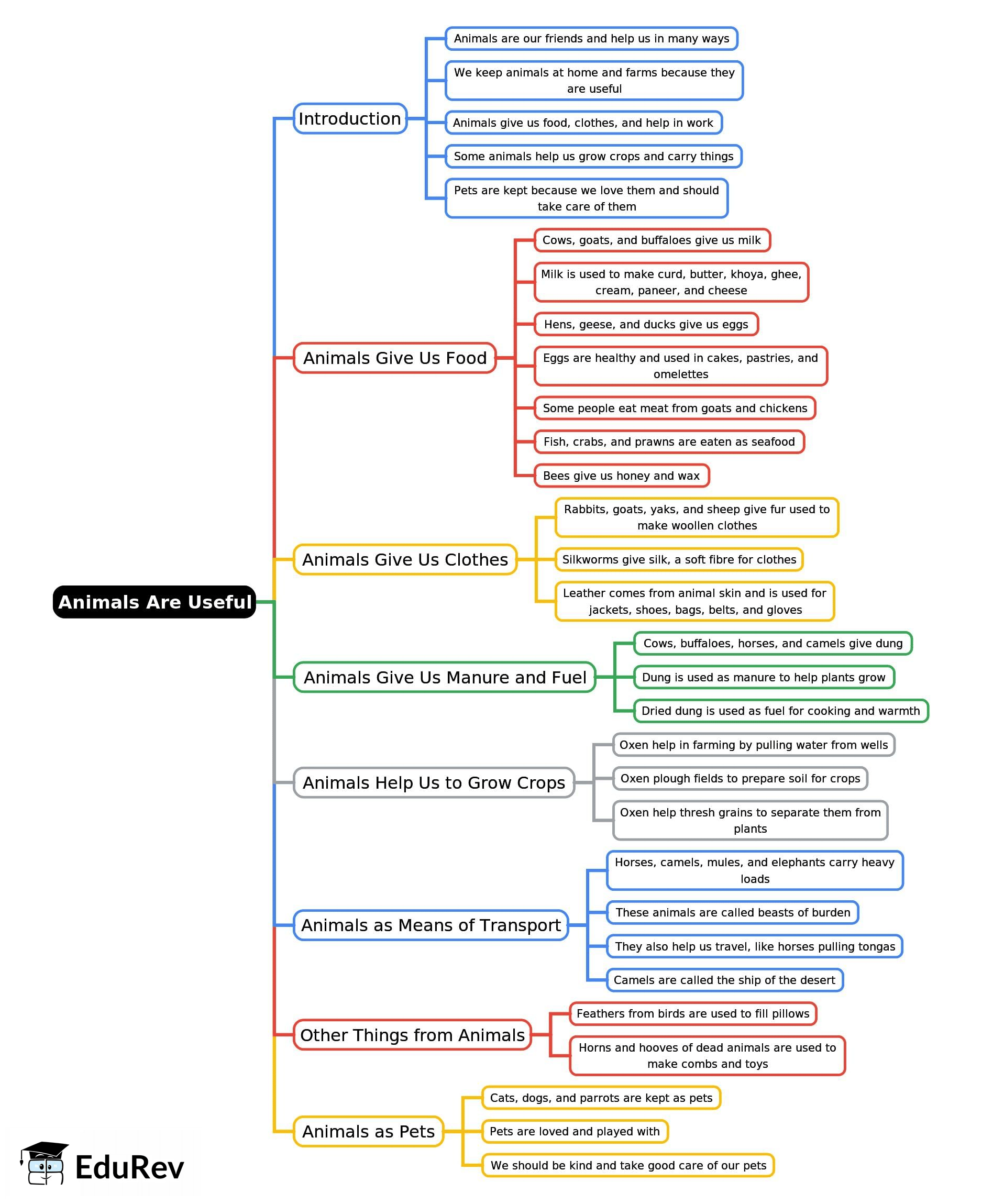 Mind Map: Animals Are Useful | Environmental Studies Class 2 ICSE