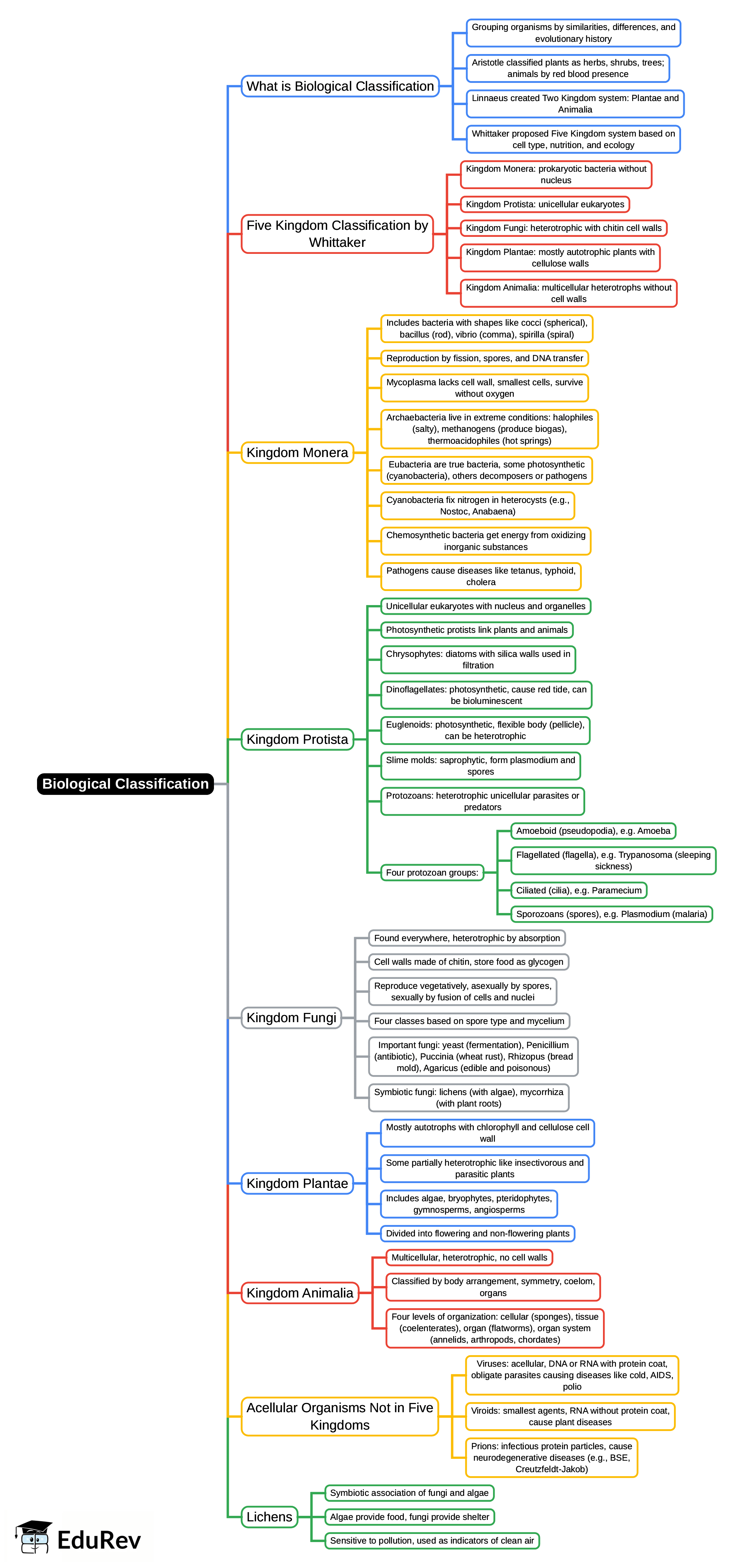 Biological Classification Mind Map - JAMB Biology PDF Download