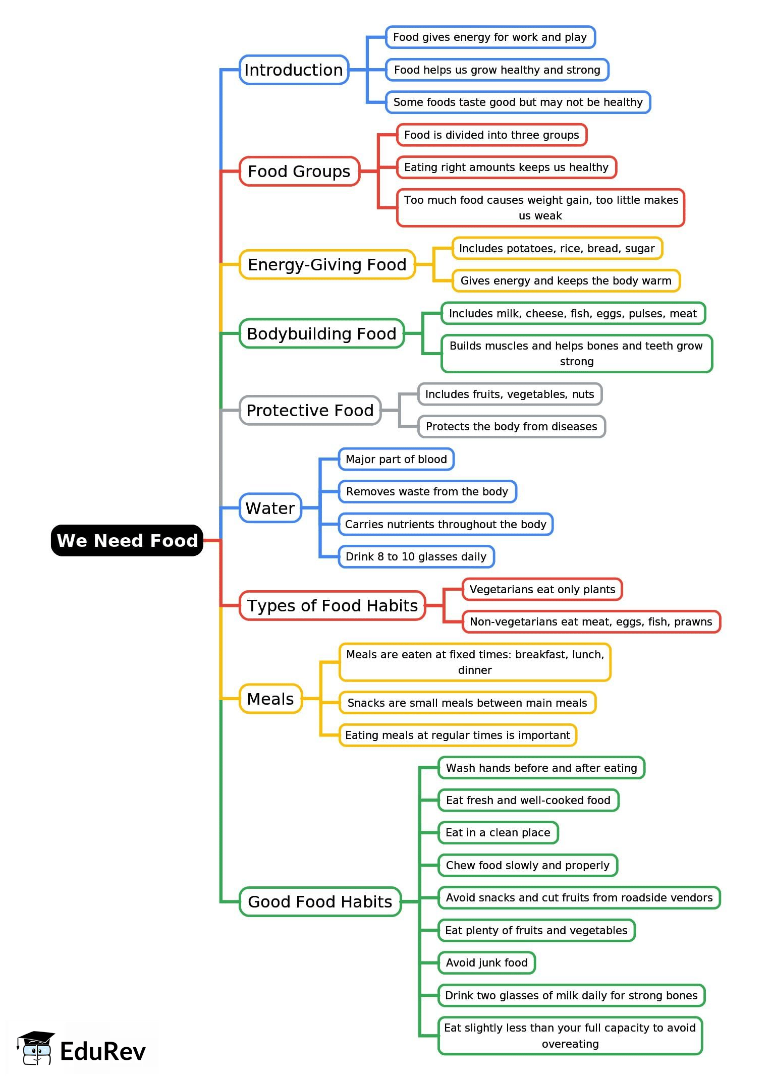 Mind Map: We Need Food | Science Class 2 ICSE