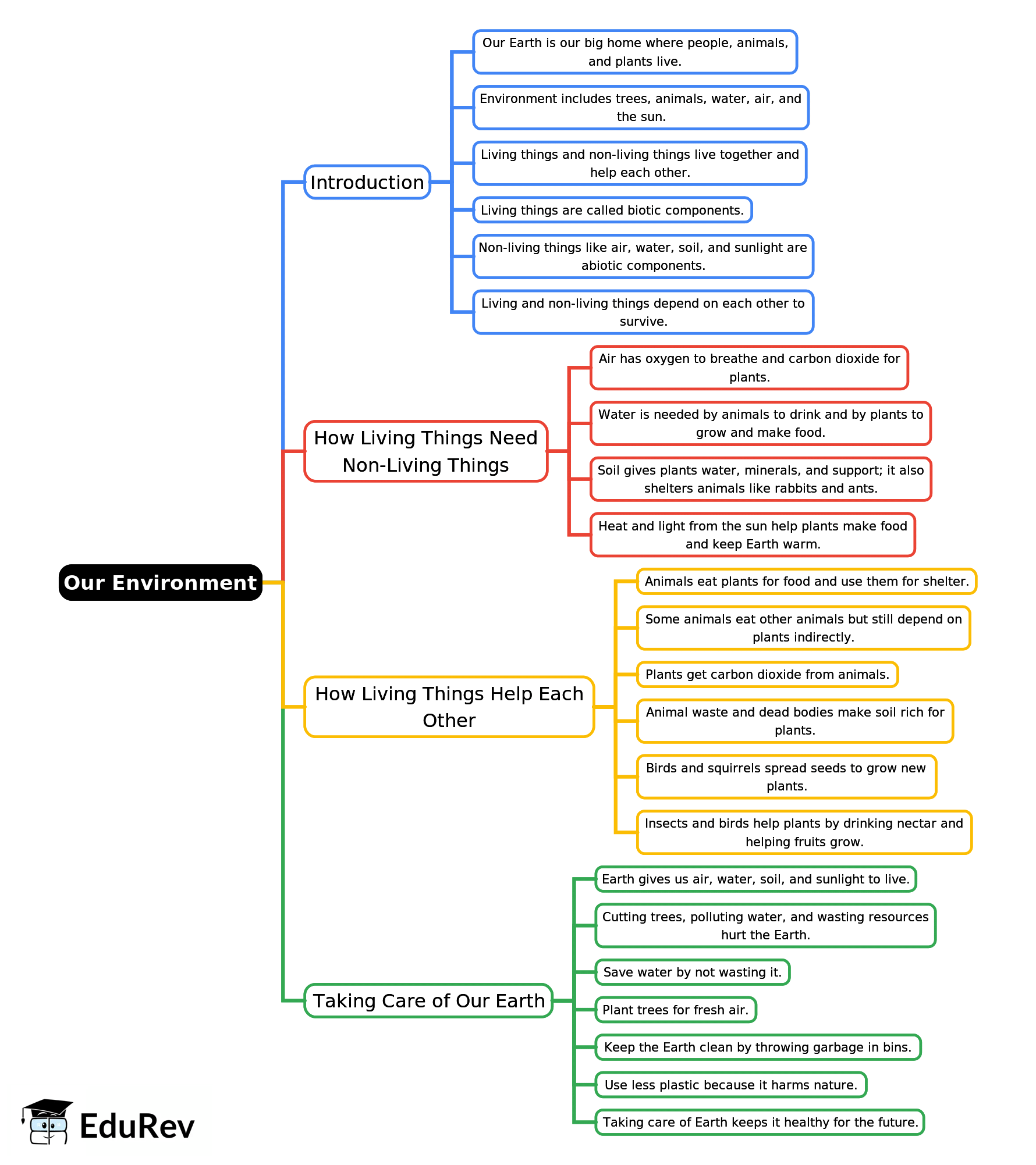 Mind Map: Our Environment | Science for Class 4