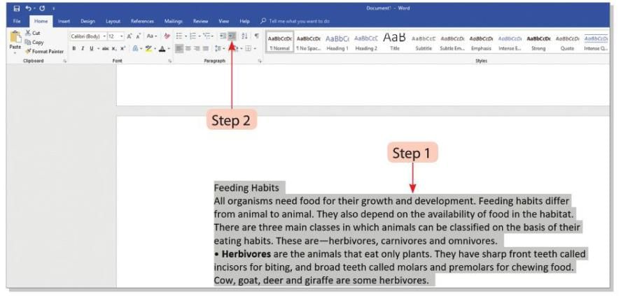 Advance features of Word Processor (Part -1) Chapter Notes | Computer Studies Class 5 ICSE
