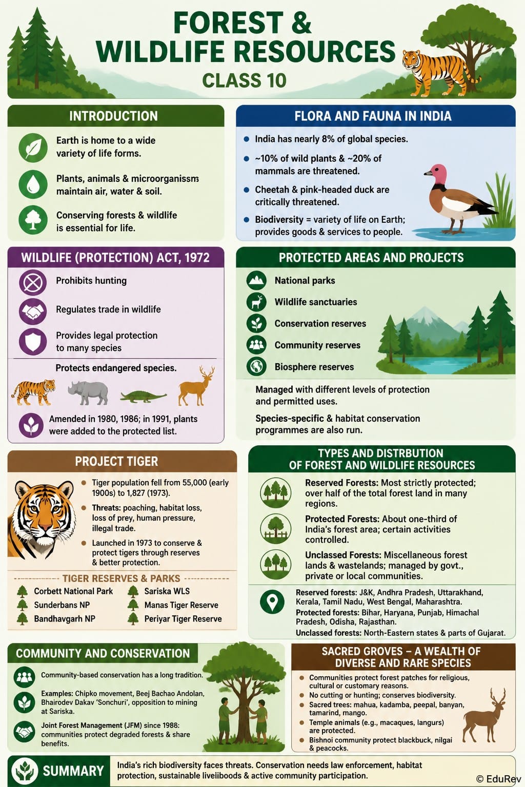 Infographics Forest and Wildlife Resources - Social Studies (SST) Class 10