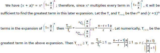 Binomial Theorem, Chapter Notes, Class 11, Mathematics