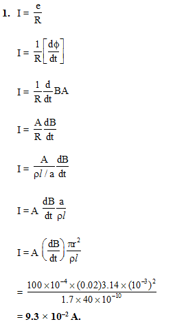 Subjective Assignment with Solution : EMI - Class 12 PDF Download