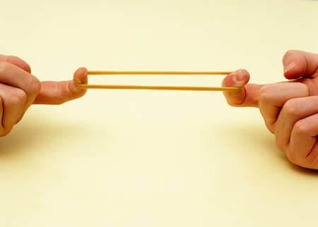 Fig: A picture showing stretching causes elasticity.