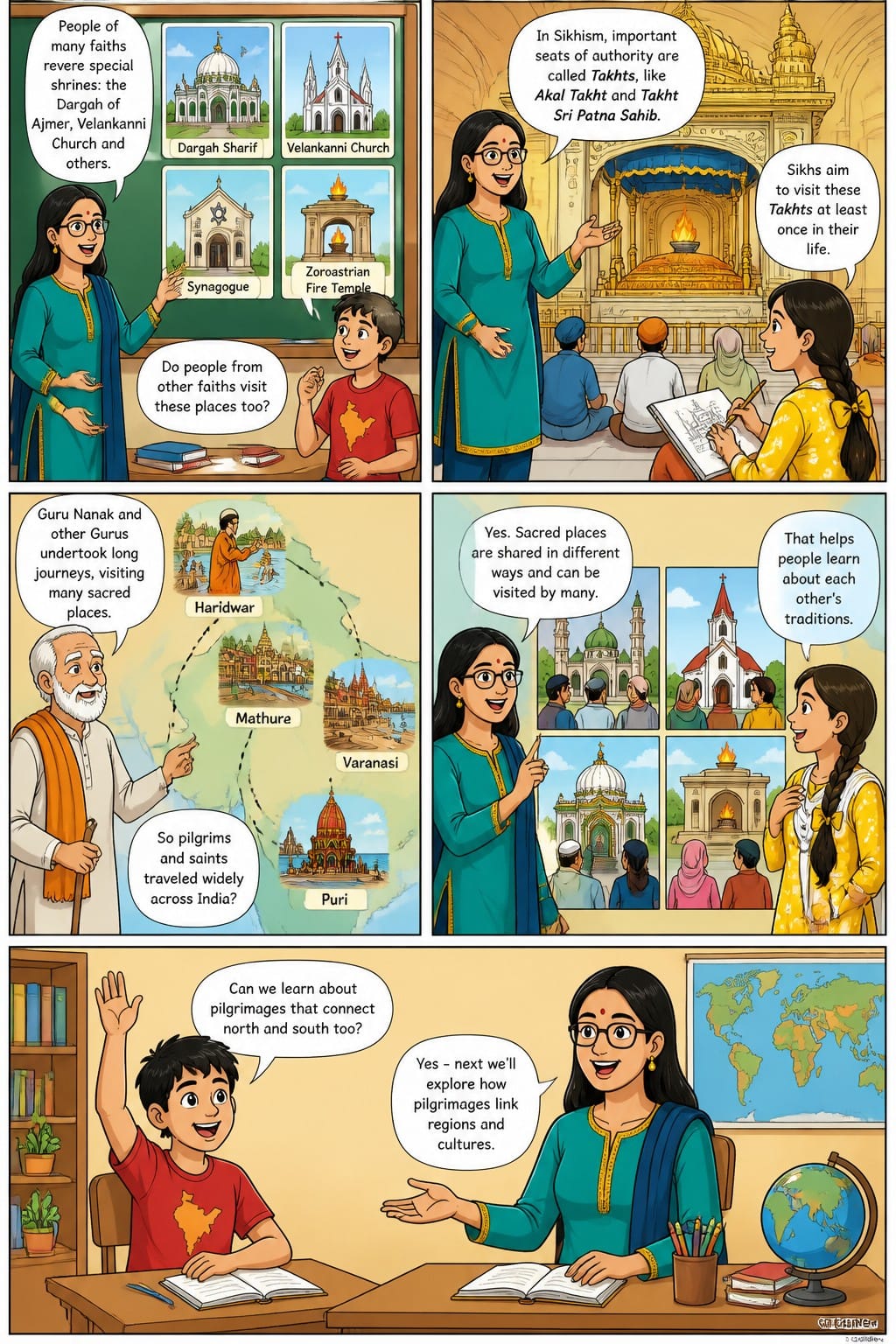 Visual Comic Story How the Land Becomes Sacred - Class 7 SST Through Visual