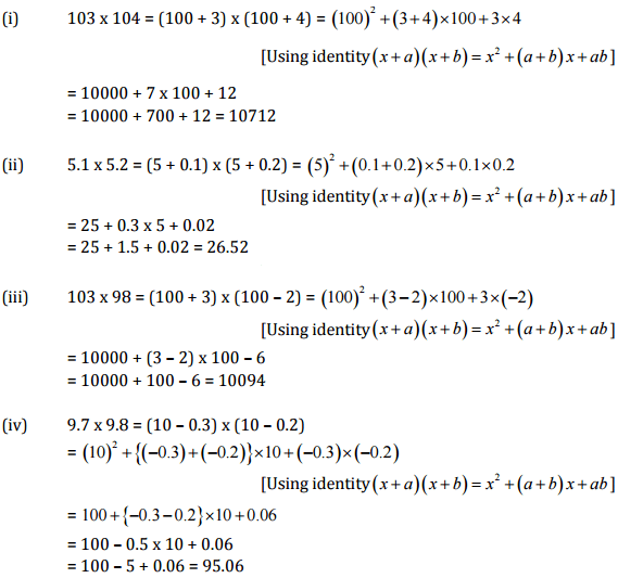 NCERT Solutions for Class 8 Maths - (Ex - 9.4, 9.5) Chapter 9 - Algebraic Expressions,