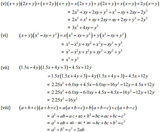 NCERT Solutions for Class 8 Maths - (Ex - 9.4, 9.5) Chapter 9 - Algebraic Expressions,