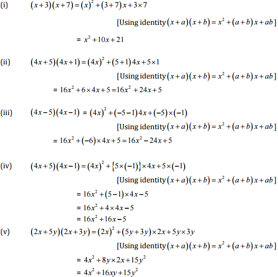 NCERT Solutions for Class 8 Maths - (Ex - 9.4, 9.5) Chapter 9 - Algebraic Expressions,