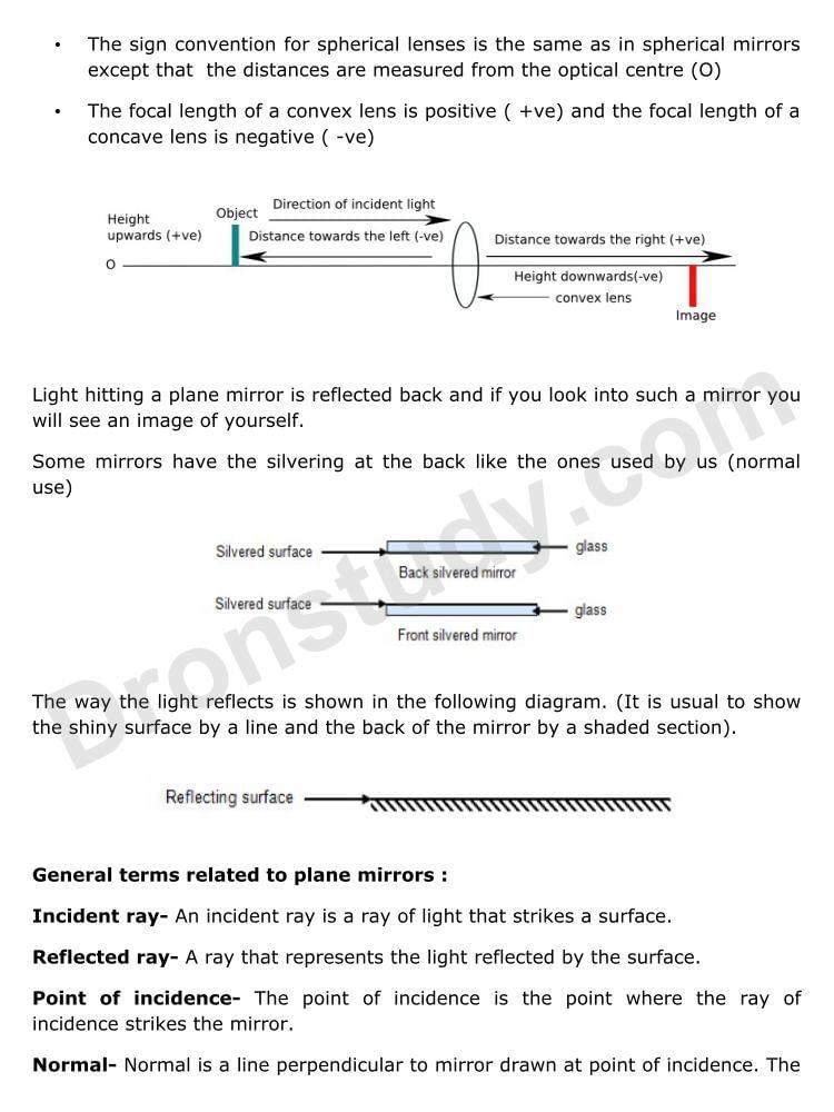NOTES OF LIGHT CLASS 10