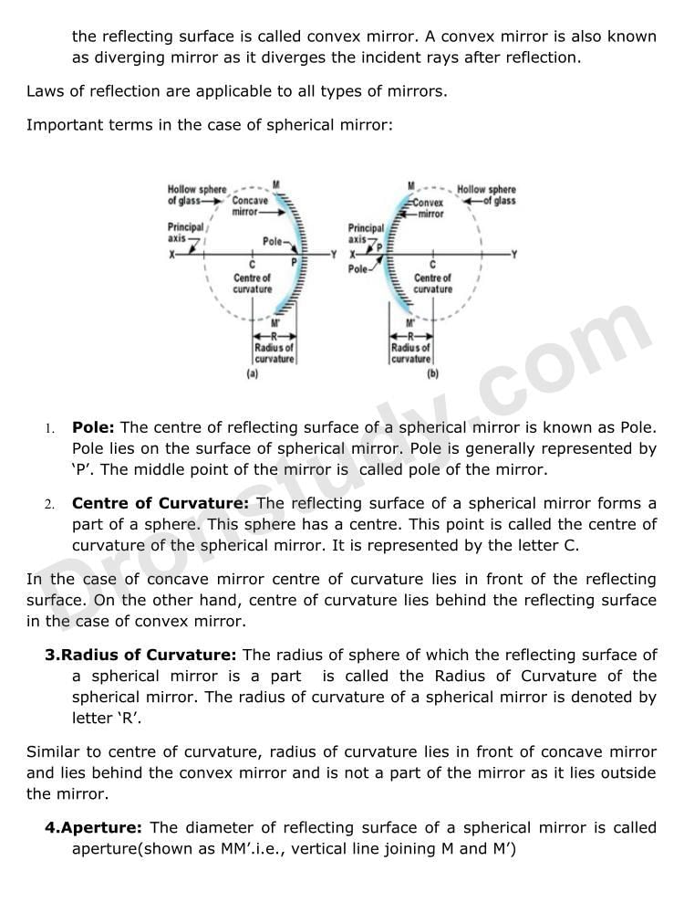 NOTES OF LIGHT CLASS 10