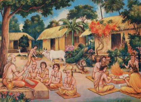 In Vedic period children go to Gurukuls for education