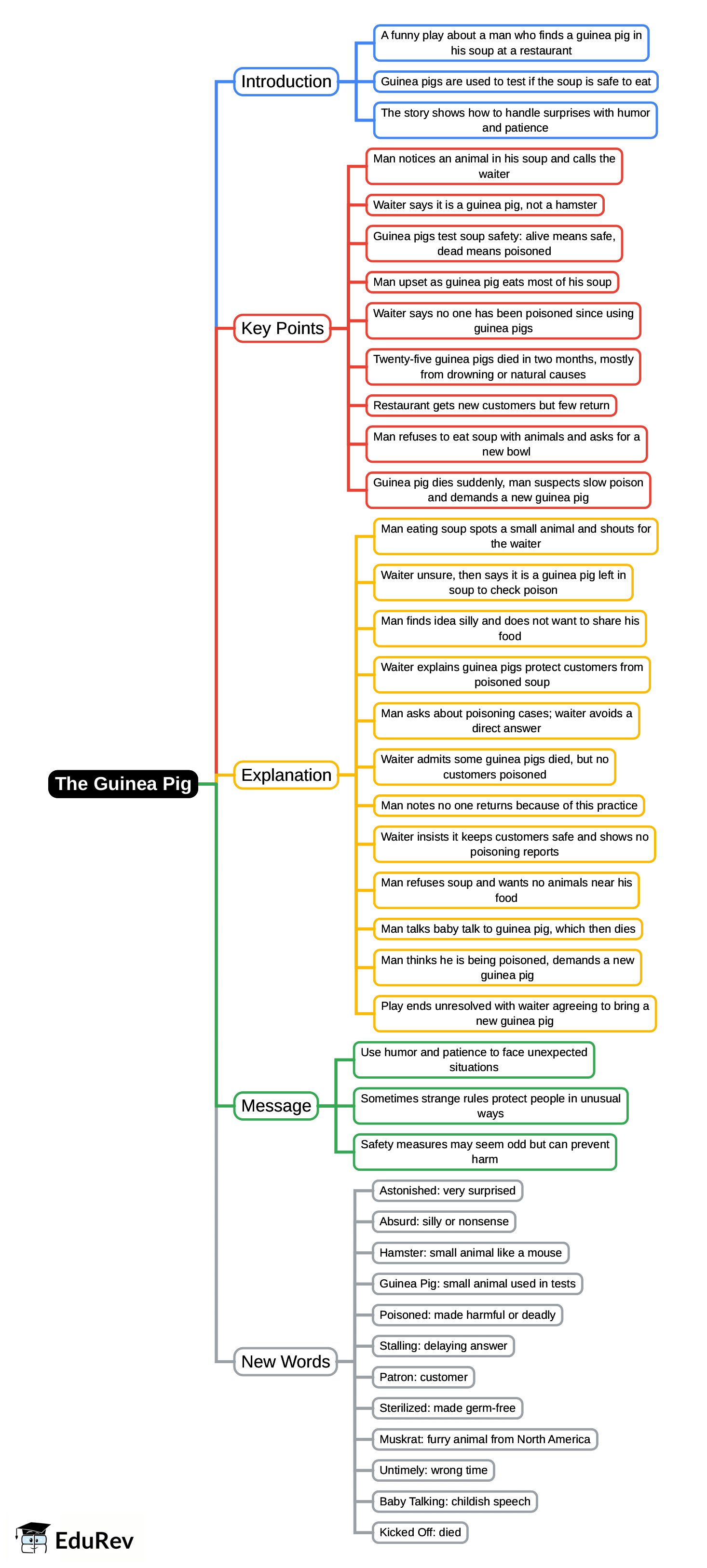 Mind Map: The Guinea Pig | English Class 6 ICSE