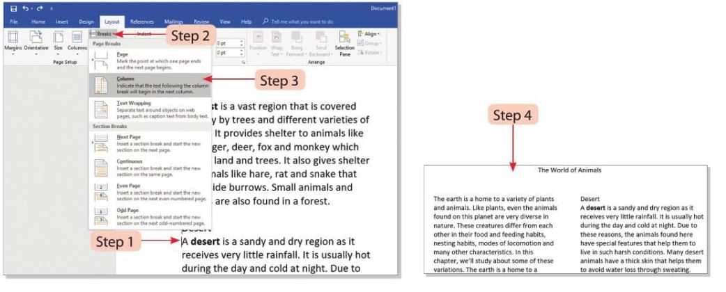 Advance features of Word Processor (Part -1) Chapter Notes | Computer Studies Class 5 ICSE
