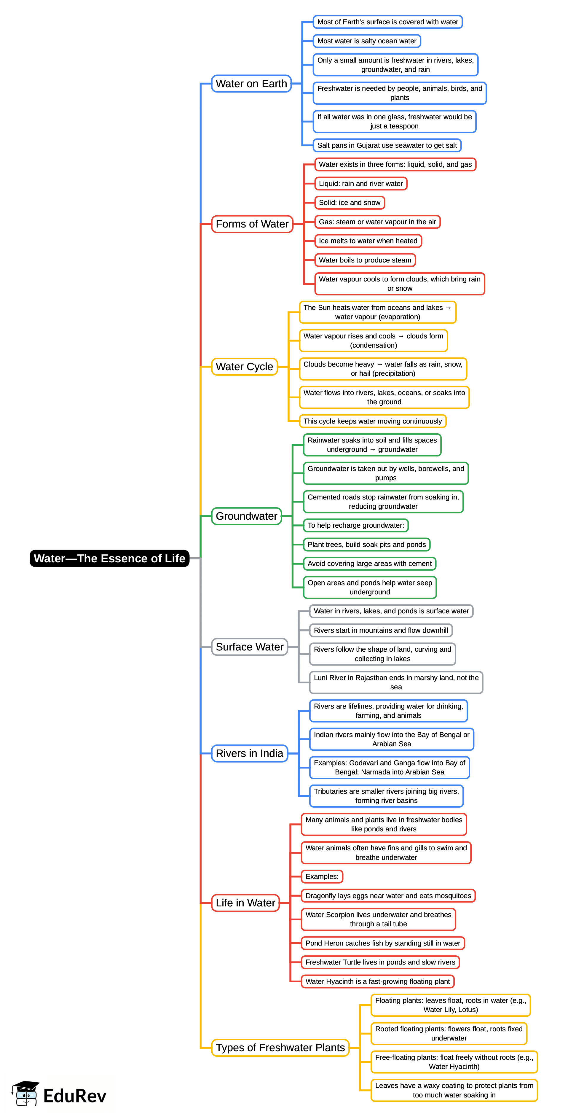 Mind Map: Water—The Essence of Life | Our Wondrous World  Class 5 - New NCERT