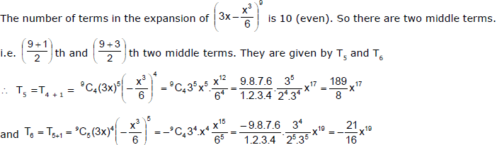 Binomial Theorem, Chapter Notes, Class 11, Mathematics