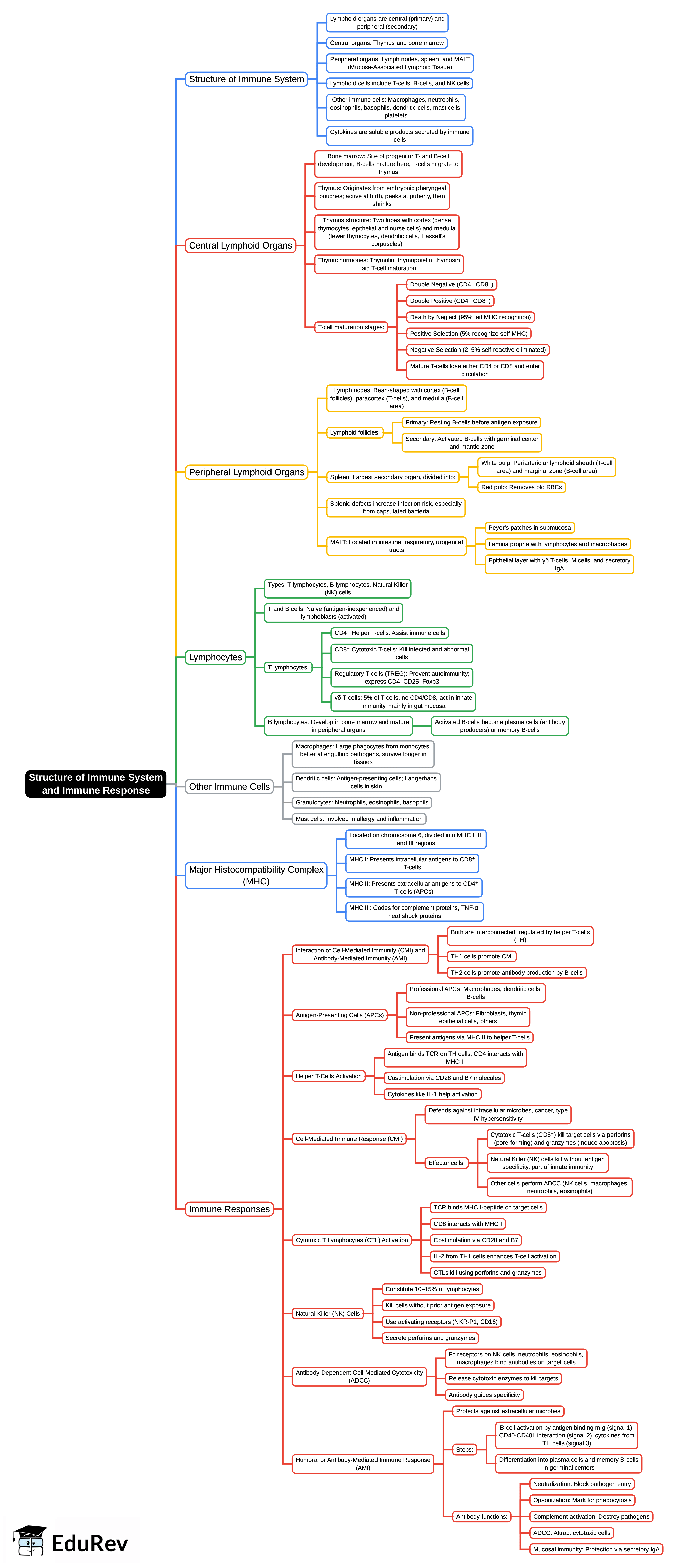 Mind Map: Structure of Immune System and Immune Response | Microbiology - NEET PG