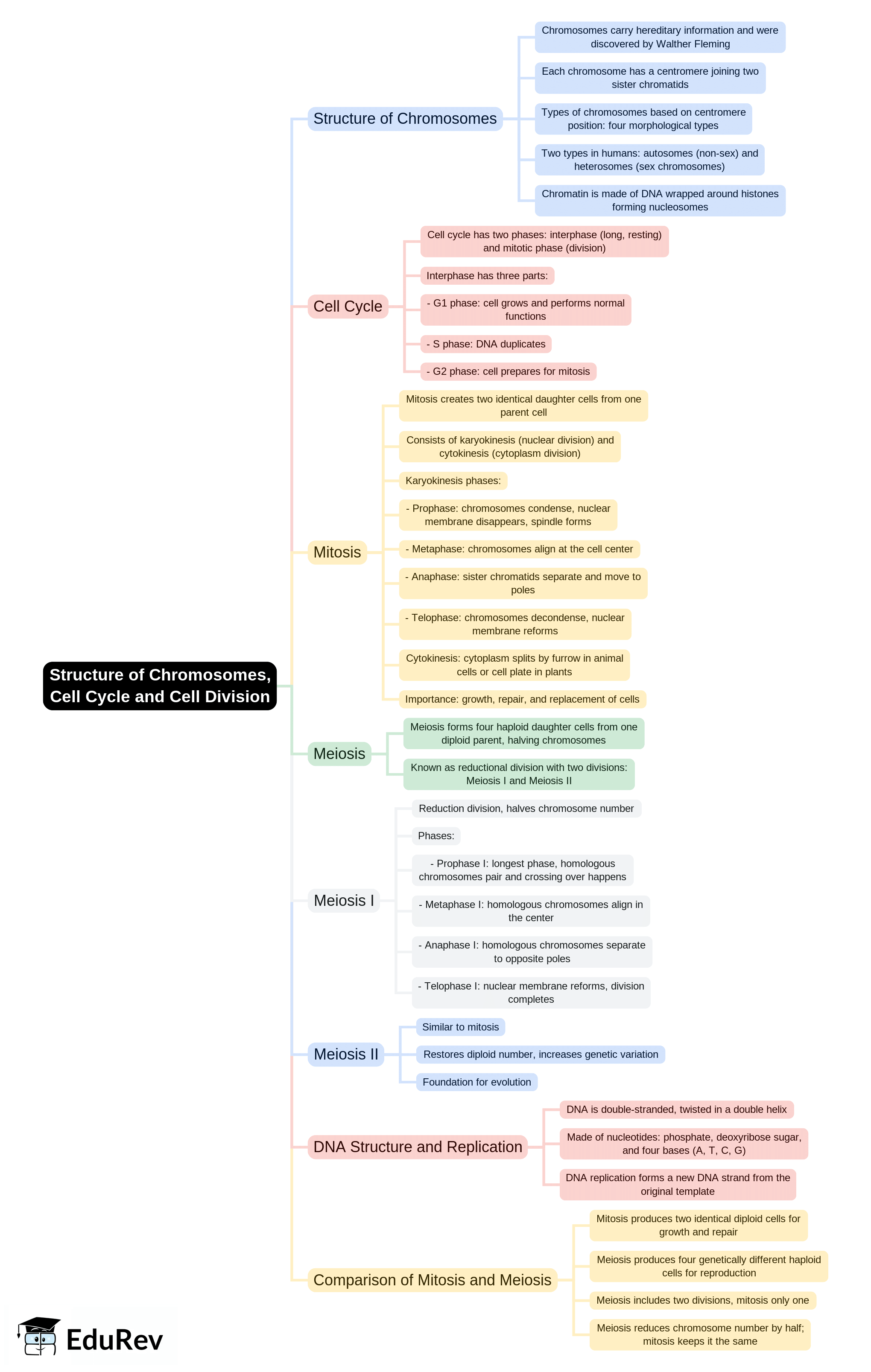 Mind Map: Structure of Chromosomes, Cell Cycle and Cell Division | Biology Class 10 ICSE