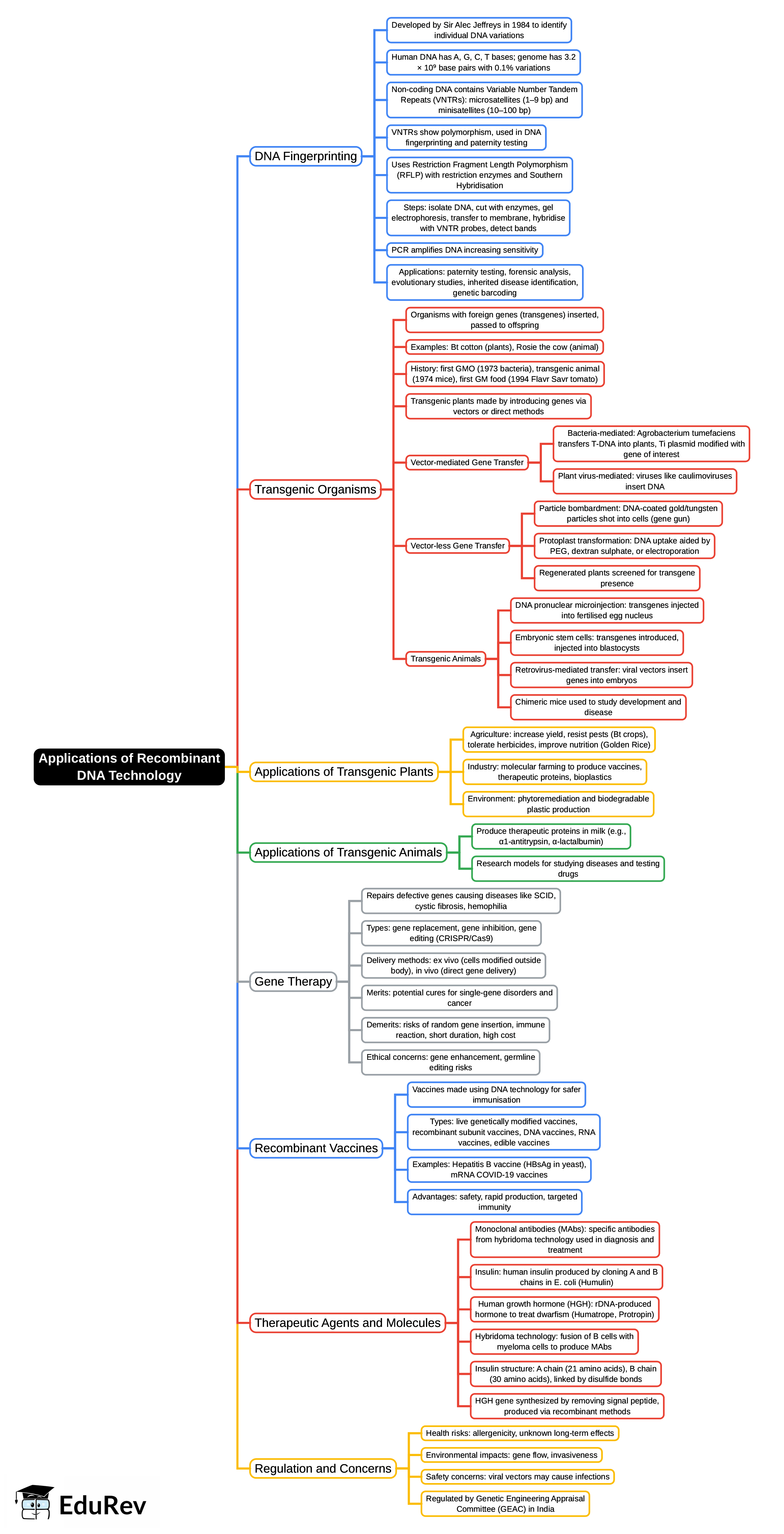 Mind Map: Applications of Recombinant DNA Technology | MCAT Biological and Biochemical Foundations