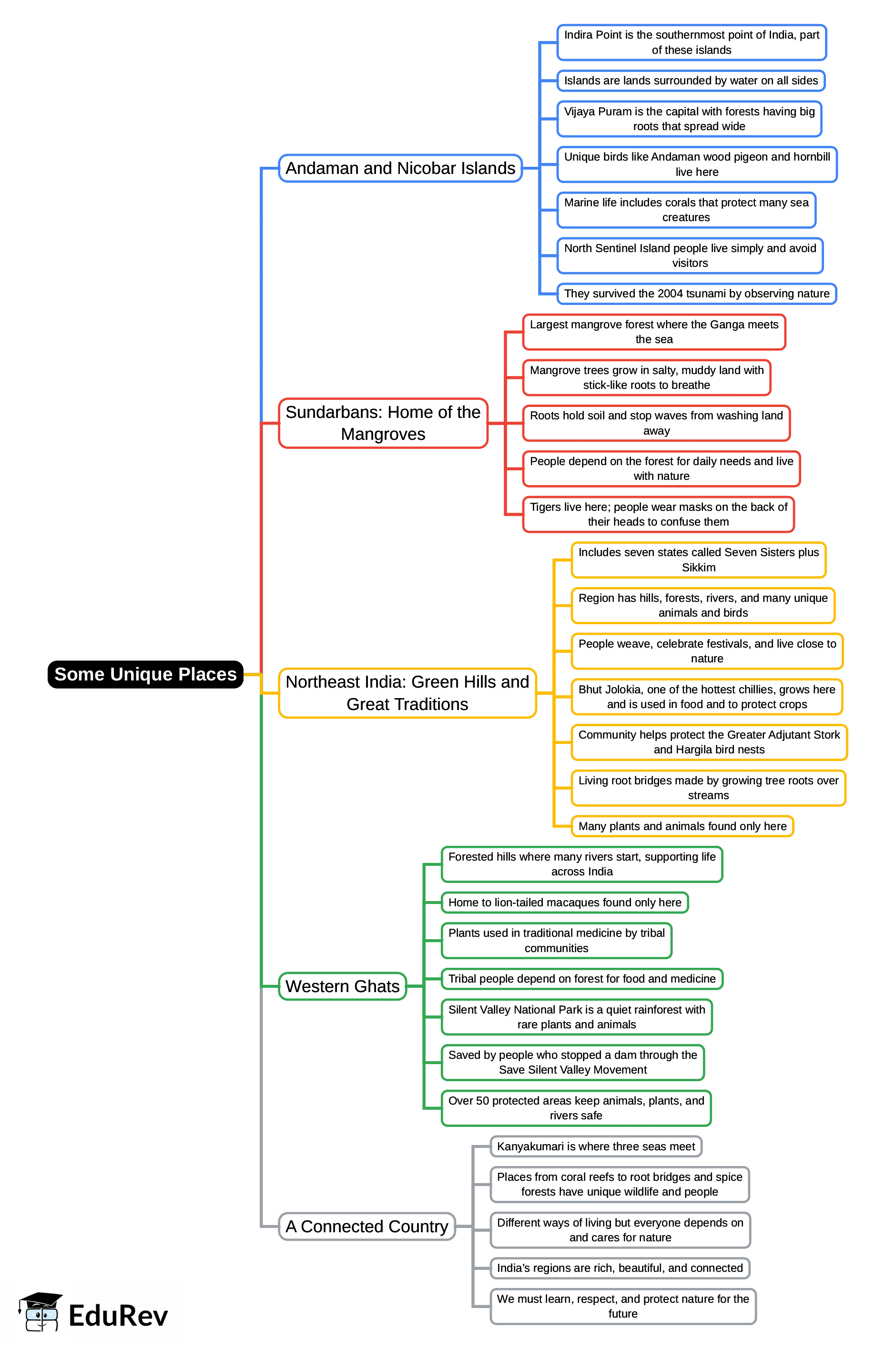 Mind Map: Some Unique Places | Our Wondrous World  Class 5 - New NCERT