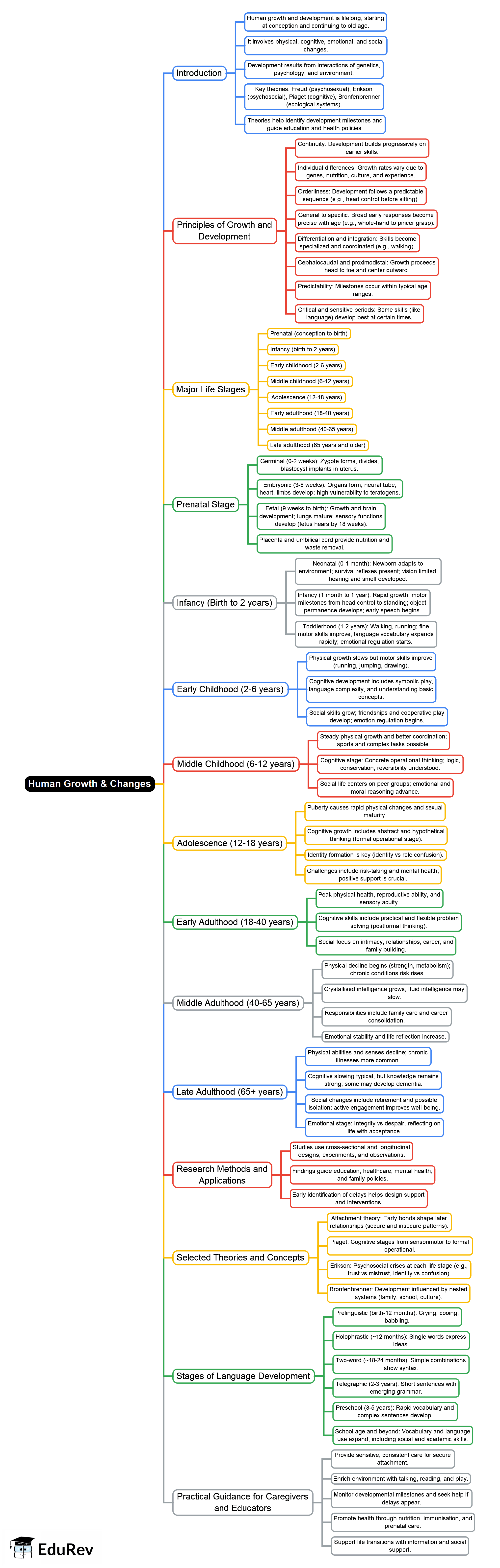 Stages of Human Development Mind Map - UGC NET Crash Course Home Science