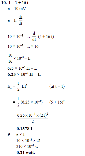 Subjective Assignment with Solution : EMI - Class 12 PDF Download