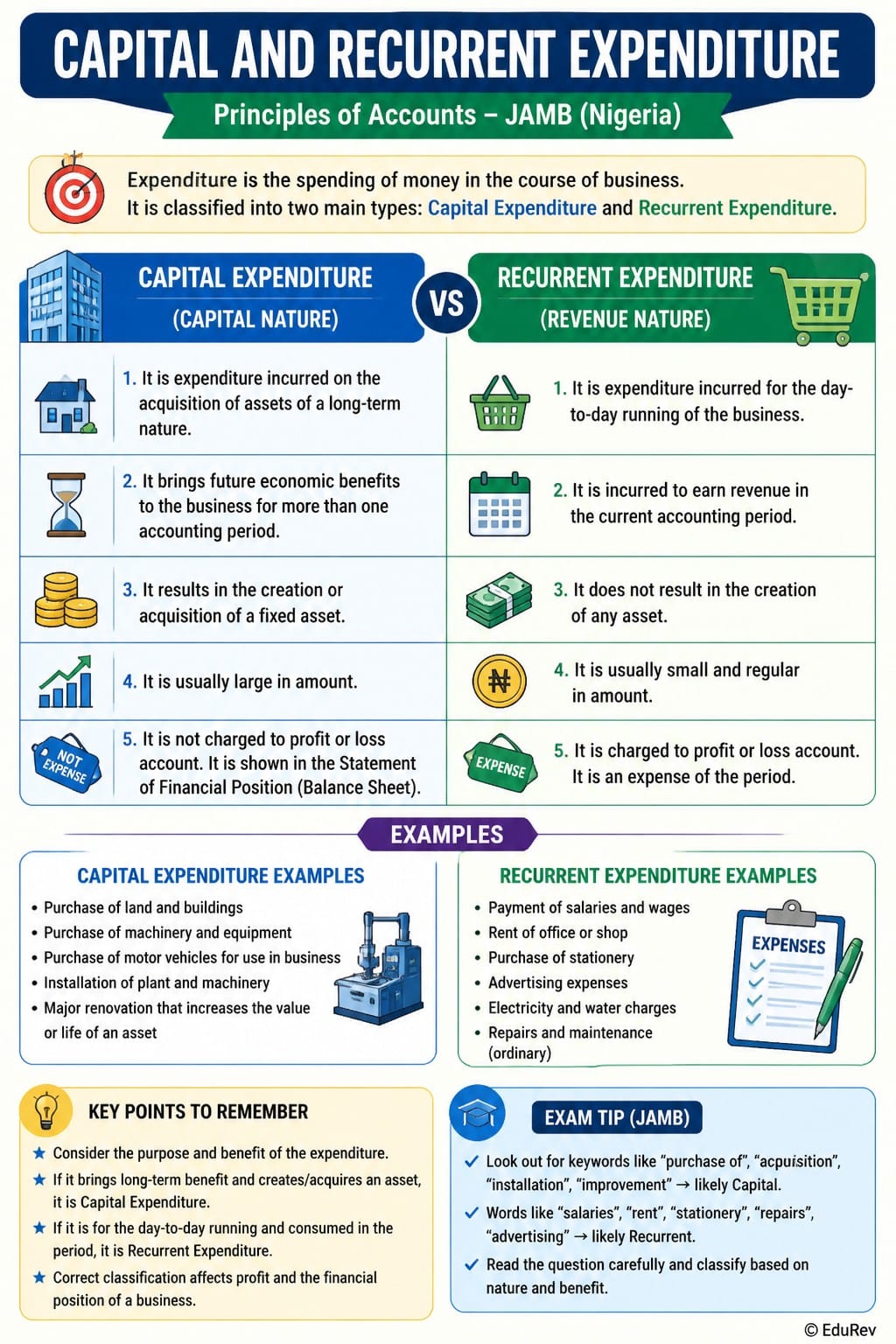 Infographic Capital and Recurrent Expenditure - Principles of Accounts