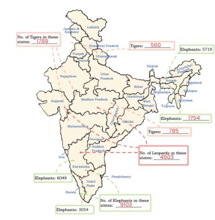 NCERT Solutions for Class 4 Maths Chapter 10 - Elephants, Tigers, and Leopards