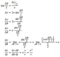 Deriving the centripetal acceleration formula - Class 11 PDF Download