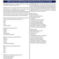 IBPS Clerk Pre 2023 Memory Based Paper 1st Shift - Bank Exams PDF Download