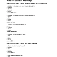 English Olympiad Model Test Paper - 2 - Class 2 PDF Download