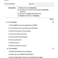 DBMS (Database Management System) Diploma Question Paper - Computer ...