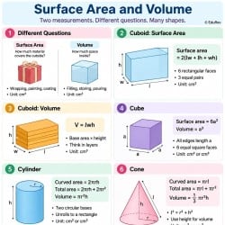 Infographic Math of Space Surface Area and Volume - Maths Class 9 - New