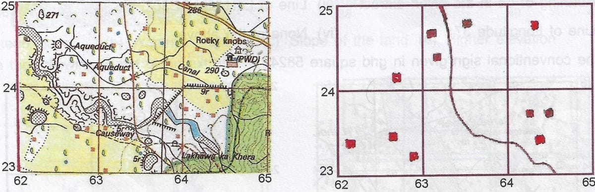 Q21: Give four figure grid reference of the temporary huts