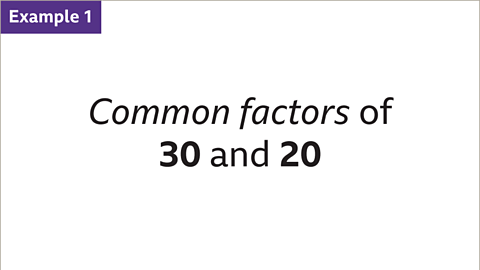 What is a Common Factor? - Year 7