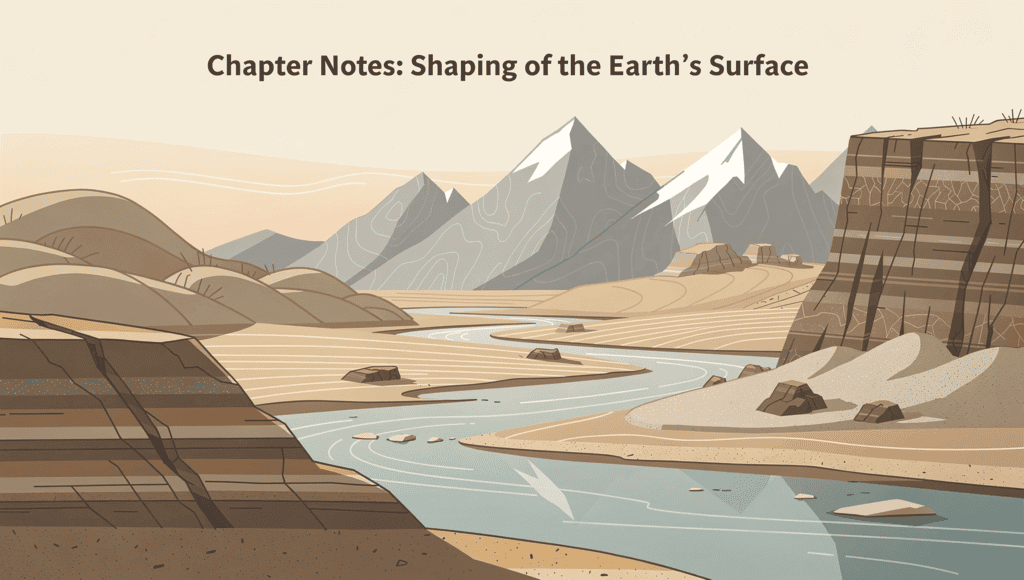 Shaping of the Earth's Surface Chapter Notes - Class 9