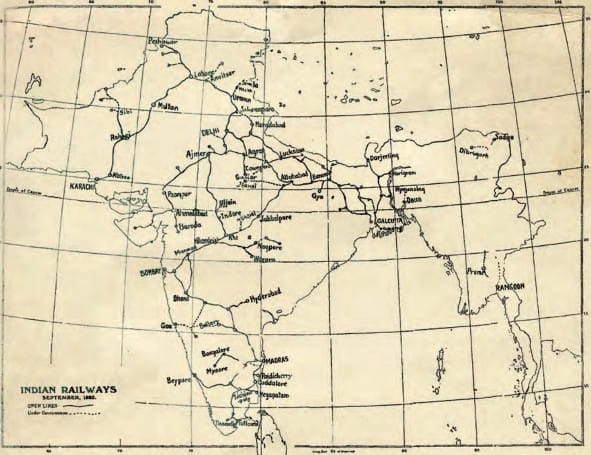 Indian Railway Network (1882)