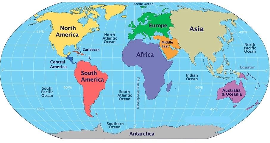 The Earth- Oceans and Continents - 1 Class 3 Worksheet SST