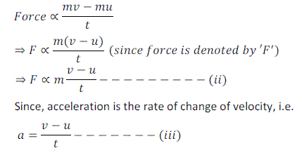 Newton`s Second Law of Motion - Motion, Chapter Notes, Class 9, Science