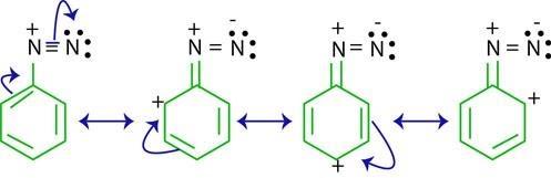 What is the resonance structure of aromatic diazonium salt? - Quora