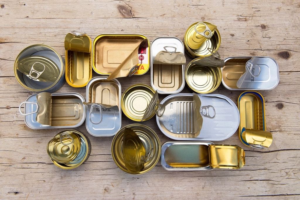 Tin coated food cans