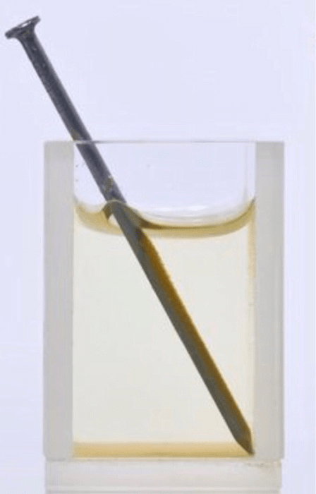 Corrosion of iron nail