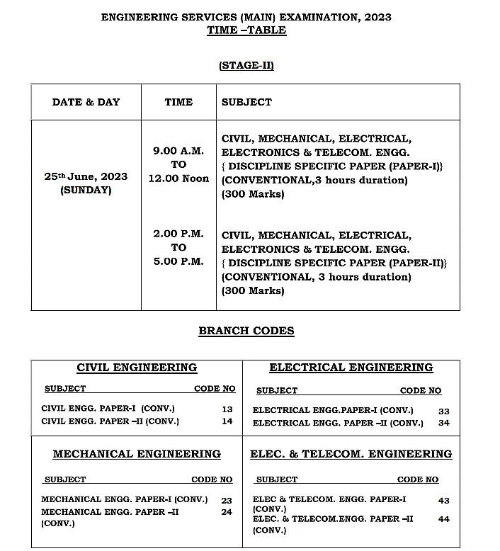 UPSC ESE Mains Exam Date 2023 in June & Check Timetable