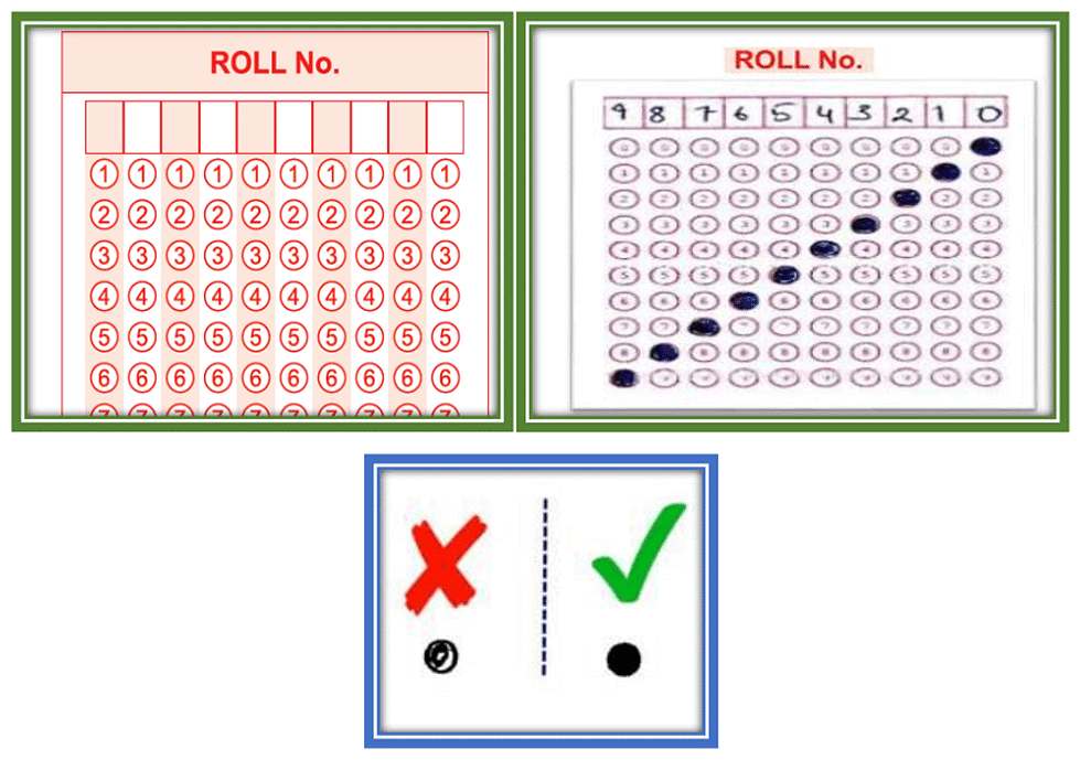 Fill in the respective roll numbers in the same way as shown above