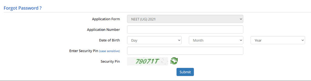 How to Retrieve Password for the NEET Application Form 2024? | News & Notifications: NEET