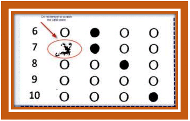 Do not tamper or scratch the OMR sheet