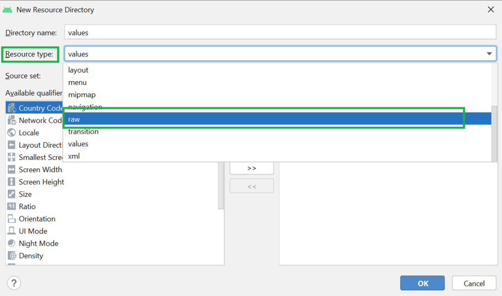Resource Raw Folder in Android Studio - Software Development