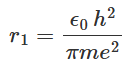 Radii of hydrogen atom orbits