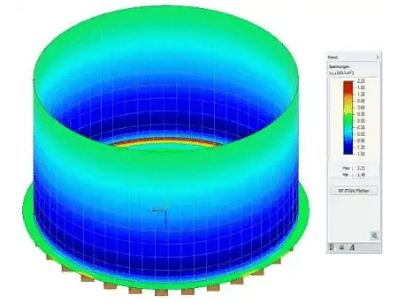 Stresses in a RCC water tank